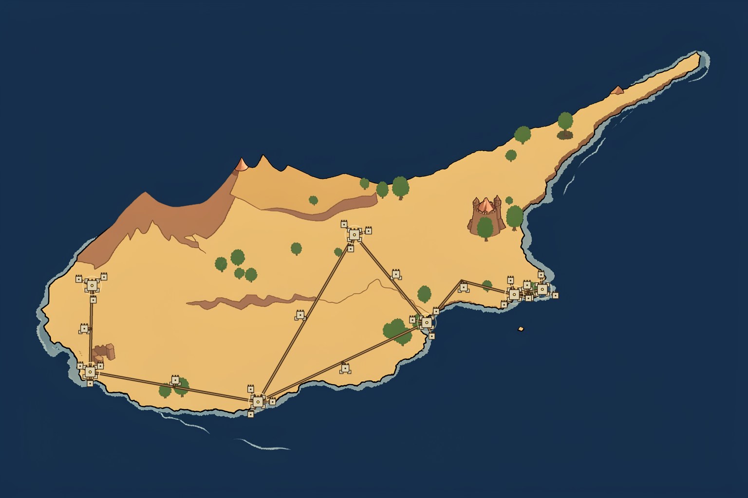 Χάρτης του νησιού της Κύπρου